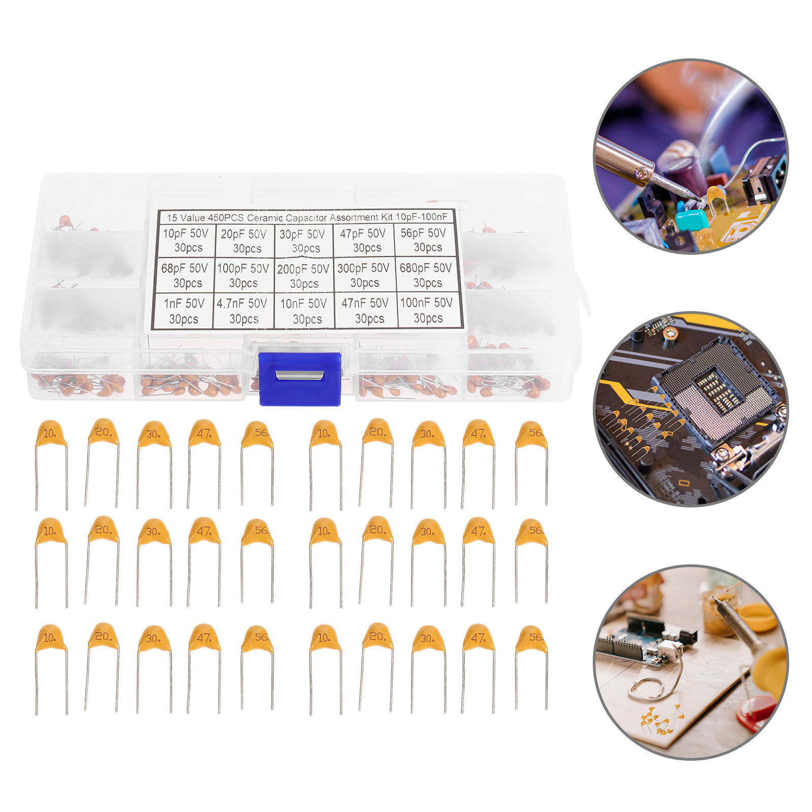 Electronics Repair Hobby - 1 ensemble d'assortiment de condensateurs céramiques